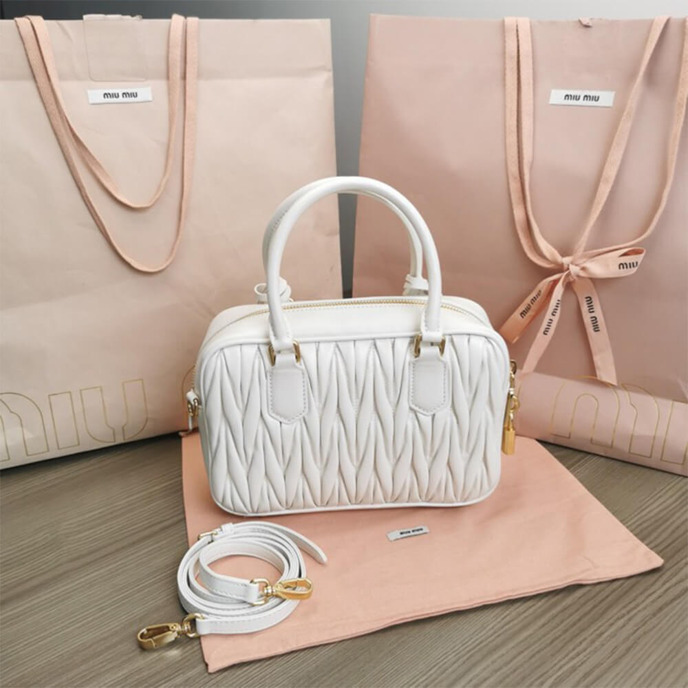 Matelasse nappa leather top-handle bag